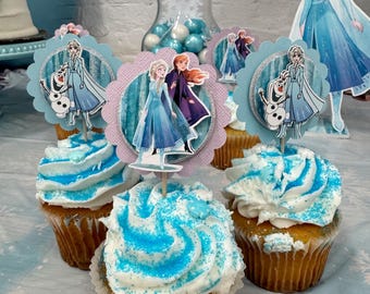 Frozen Cupcake Toppers/ Frozen Birthday Party Decor