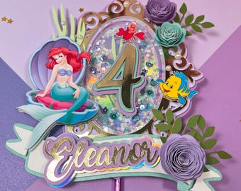 Little mermaid cake topper/ Princess party decor/ Ariel cake topper/ Princess cake topper/ Little mermaid party decor