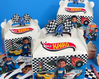 Hot Race car Favor Boxes/ Race car party decor/ Wheels race car gable boxes/ Race car party boxes