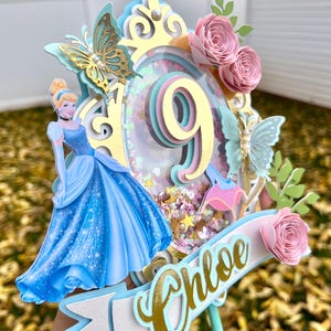 Cinderella cake topper/ princess cake topper /Cinderella party decor / Cinderella party /Princess birthday topper