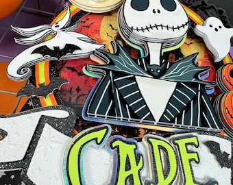 Halloween jack Cake Topper/ Nightmare Skeleton cake topper/ Halloween party decor/ Spooky cake topper/ Jack the skeleton cake topper