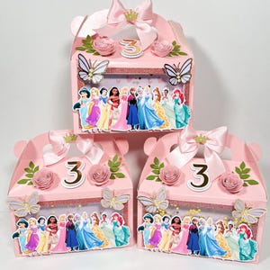 Princess favor boxes/Princess treat box/Princess birthday party/Princesses party boxes / Princess party decor / Princess party boxes