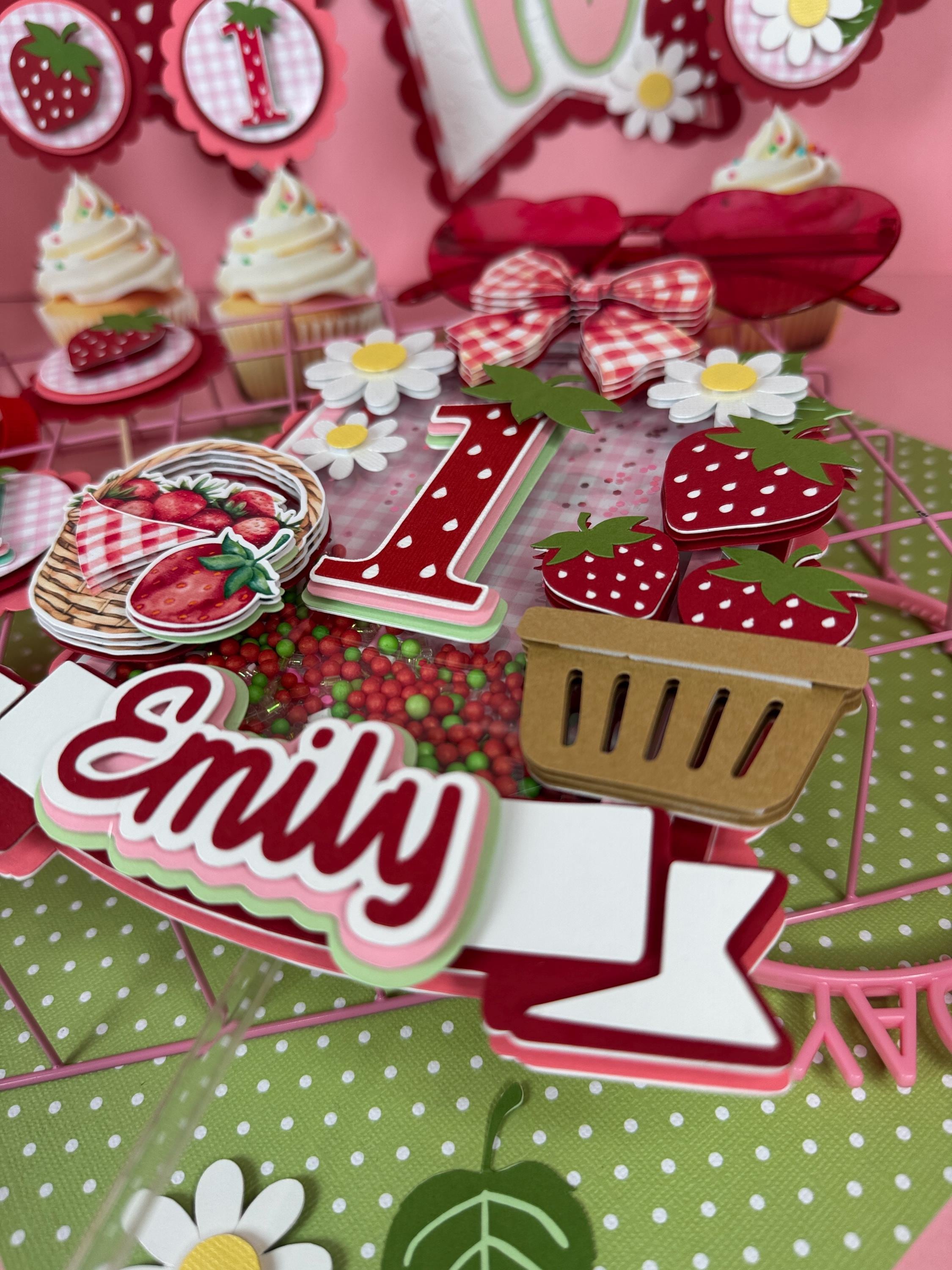 Strawberry Cake Topper/ Sweet Berry First Birthday Cake Topper ...