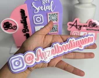 Social Media Username Sign, Acrylic sign, Business Name Sign, Acrylic Logo,Acrylic Watermark,Social sign