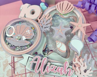 Under the Sea Cake Topper/ Mermaid cake topper/ Under the sea party decor/ Mermaid topper