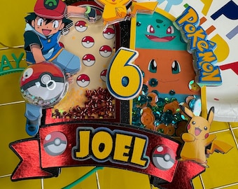Pokemon Cake Topper | Personalized Birthday Cake Topper | Pokemon Party Decorations | Pokemon birthday party | Pokemon custom cake topper
