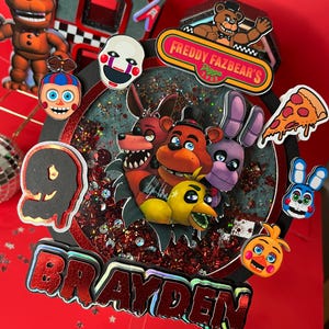 Five Nights at Freddy&#39;s cake topper/ Five Nights At Freddys Birthday Party/ Five nights At freddy’s decor/ Halloween cake topper