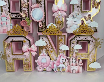 Princess 3D Letter/ Princesses Party Decor