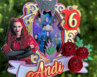 Villains Cake Topper/ Maleficent cake topper/ Mal cake topper/ Bridge cake topper/ Red and Rise cake topper