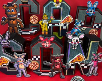 Five Nights at Freddy's 3d letter or number/ Five Nights at Freddy's party decor/ Five Nights at Freddy's birthday