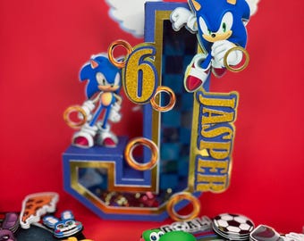 Sonic 3D Letter/ Sonic Birthday Party Decoration