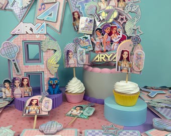 Kpop Party Pack decor/ Kpop Bithday party/ Kpop cake topper/ Kpop Favor boxes/ Kpop 3d letter