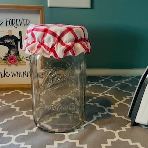 Mason Jar Cover, mason jar, reusable cover, ball jar, elastic cover, fabric jar cover, gift for her, kitchen