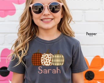 Custom Kid's Fall Pumpkin Shirt: Personalized Toddler Tee