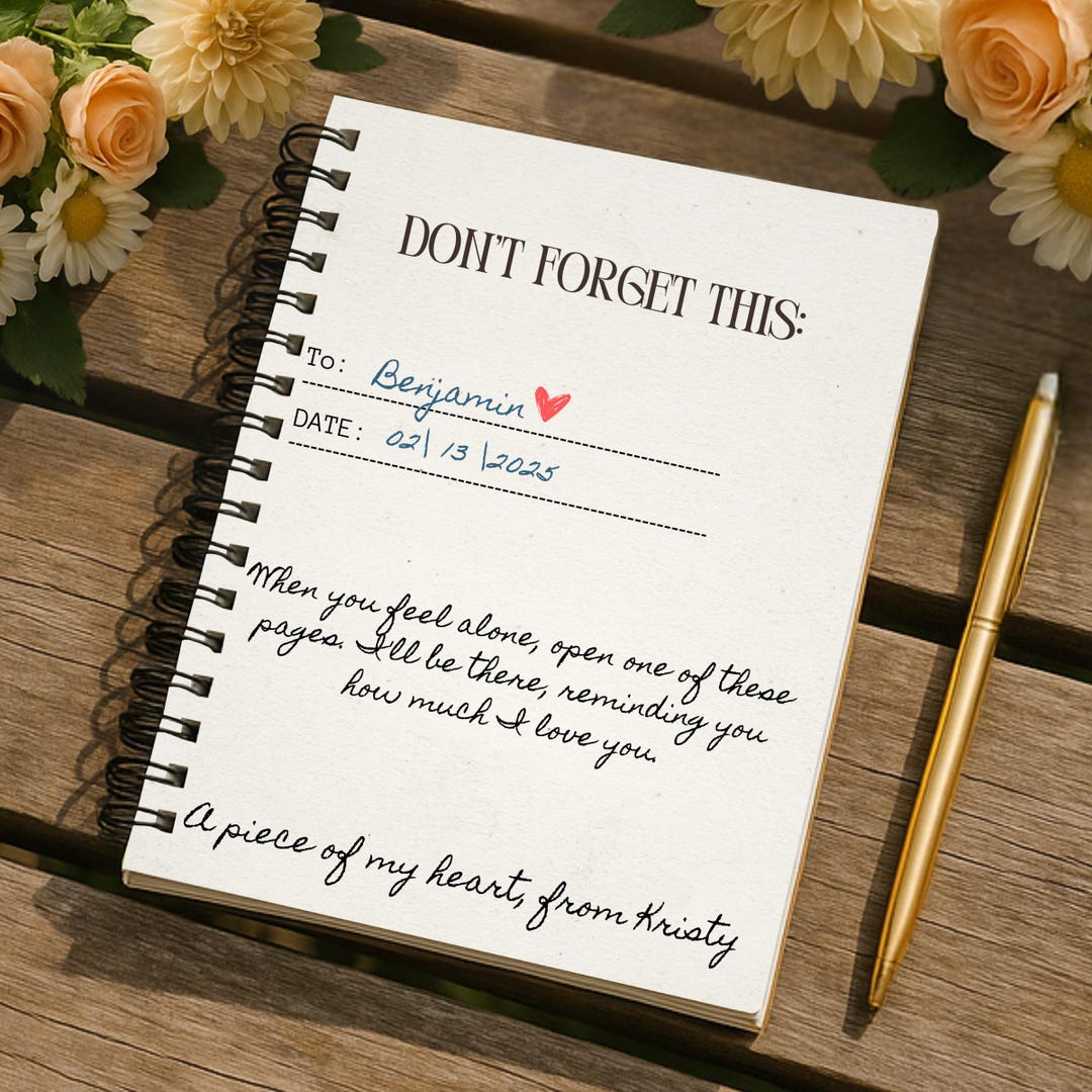 Notebook Love Note Personalized Love Note Notebook, Romantic Gift for Boyfriend or ...