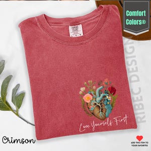 Love Yourself First ,feminist shirt, Inspirational Women&#39;s T-Shirt, Positive Gift Idea, Self Love Shirt, Best Friend Gift, Mental Health Tee