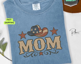 Western Mama Comfort Colors Shirt: American Rodeo Cowgirl Tee