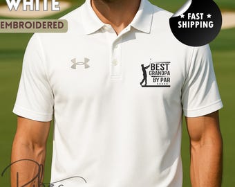 Bestes Opa-Poloshirt von Under Armour® besticktes Golf-Shirt | Vatertagsgeschenk, leichtes, atmungsaktives Poloshirt für Herren