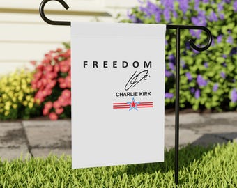 Patriotic Garden Banner, Charlie Kirk Freedom Decor, Outdoor Yard Sign, Front Porch Art, Home Display, Garden Decoration, Memorial Day, 4th