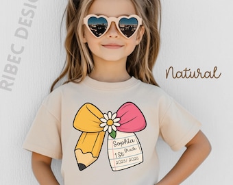 Custom Kid Name Back to School Shirt: First Grade Tee