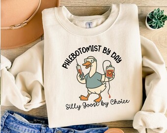 Silly Goose Phlebotomist Shirt: Funny Medical Lab Tee  gift for christmas