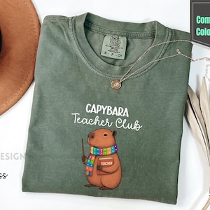 Capybara Teacher Shirt, Cute Capybara Back to School Gift, Capybara Teacher Club,Funny Teacher Tee , Calm Teacher Aesthetic, copybara shirt