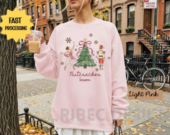 Nutcracker Christmas Sweatshirt, Sugar Plum Fairy Shirt, Vintage Ballet Crewneck, Gift For Ballerina, Preppy Holiday Sweater