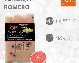 3 Handmade Natural Vegan Soap Grapefruit with Rosemary BeJoie (2.5)Oz Each