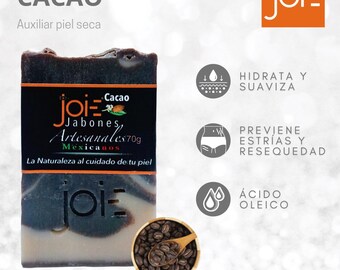 3 Handmade Natural Vegan Cocoa Soap BeJoie (2.5)Oz Each