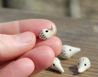Hedgehog Pinch Pal // Handmade Ceramic Miniature Hedgehog Figurine