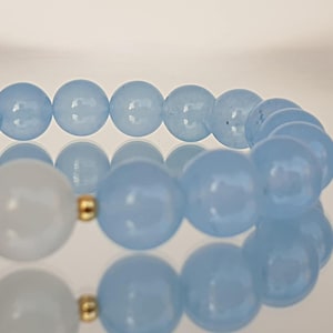 Aquamarine & Clear Quartz Bracelet: Handmade Gemstone, Ocean Energy