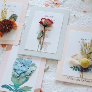 Arte com flores secas feitas à mão – Dia das Mães, aniversário, ocasião especial – Presente botânico rústico elegante