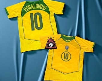 Ronaldinho #10 Brazil Jersey - Etsy Canada