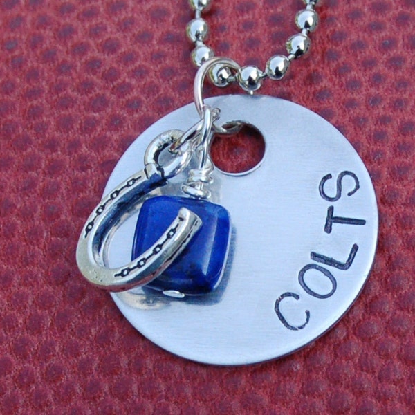 Indianapolis Colts / Hand Stamped Necklace