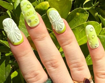 Juicy Fruits: Lime 3-D Presson Nails