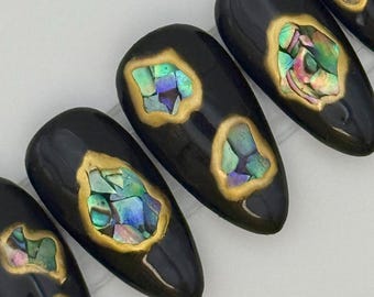 Black Abalone Presson Nails