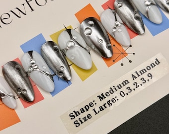 Silver Chrome Y2K Press-on Nails