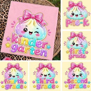 Dumpling First Day Of School Png Bundle, School Grades Bundle, Cute Back To School, Back to School Grade Png Bundle, Png Design Pre K