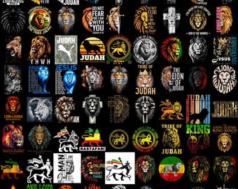 Lion of Judah PNG Bundle, Christian Sublimation Designs, Bible Verse Religious PNG, Hebrew Israelite Jesus Yeshua Digital Download Clipart