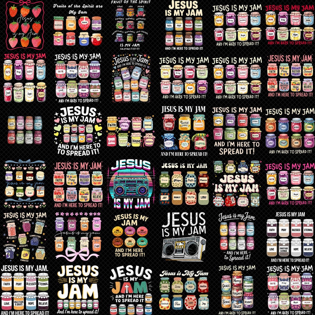 Jesus is My Jam PNG Bundle, Christian Faith Jam Shirt Design, Retro ...