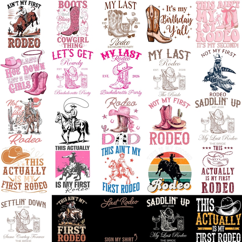 Dear Rodeo Png My Last Rodeo PNG Bundle, Bachelorette Party PNG, Bride Cowgirl Western ...