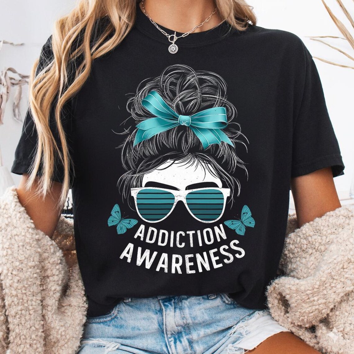 Addiction Recovery Awareness Png Bundle, Addiction Recovery Png, Teal ...