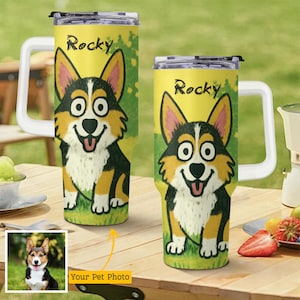 Vaso personalizado para mamá perruna: retrato de mascota grabado personalizado de 40 oz