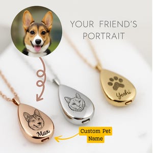 Personalisierte Halskette mit Tierportrait: Lasergravierte Edelstahl-Gedenkschmuck