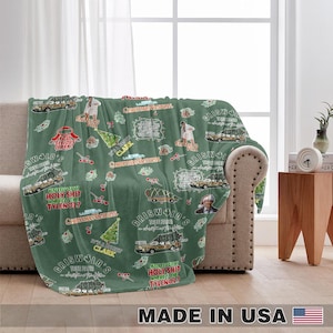 Christmas Vacation Allover Print Lounge Sleep Blanket, Clark Griswold Christmas Sherpa Blanket, Christmas Tree Farm Set, Family Gift Blanket