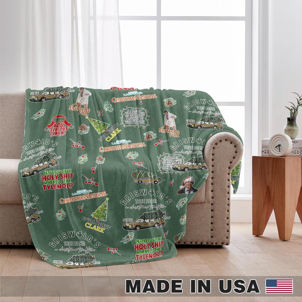 Griswold Family Christmas Vacation Throw Blanket Griswold Bedding