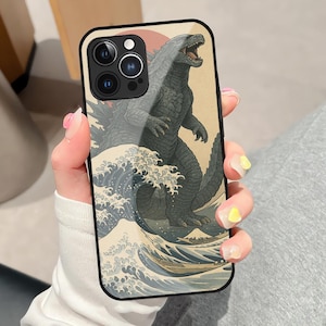 Godzilla Phone Monster Cover for iPhone 16 15 14 13 12 Pro 11 XR, for Pixel 8 7 6A,  for Samsung S23 A73 A53, Vintage Japanese Giant Monster