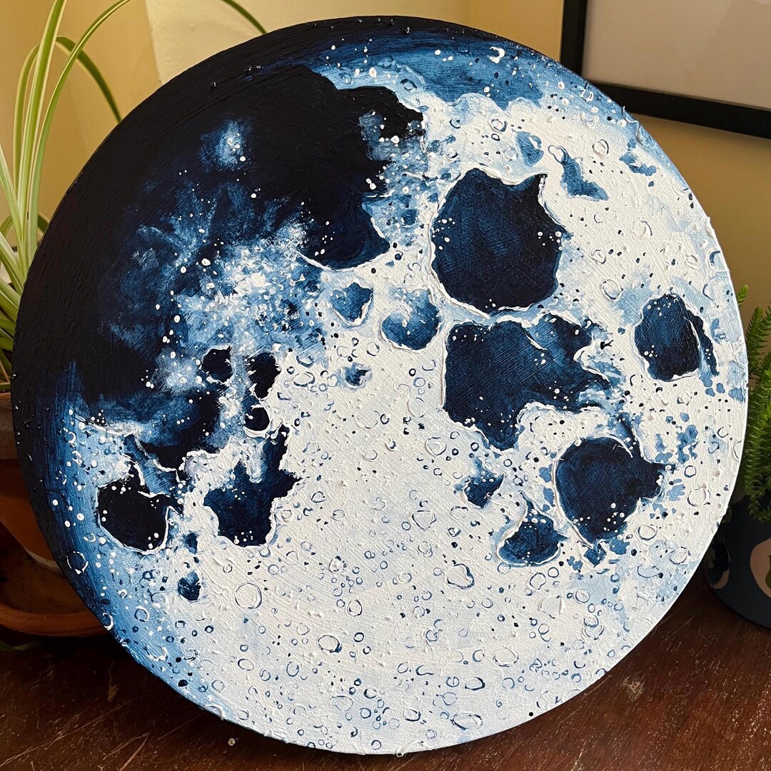 Custom Moon Phase Painting | Handmade Acrylic Art on Canvas - Etsy