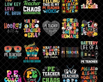 PE Teacher PNG Bundle, Physical Education Teacher Design, Back to ...