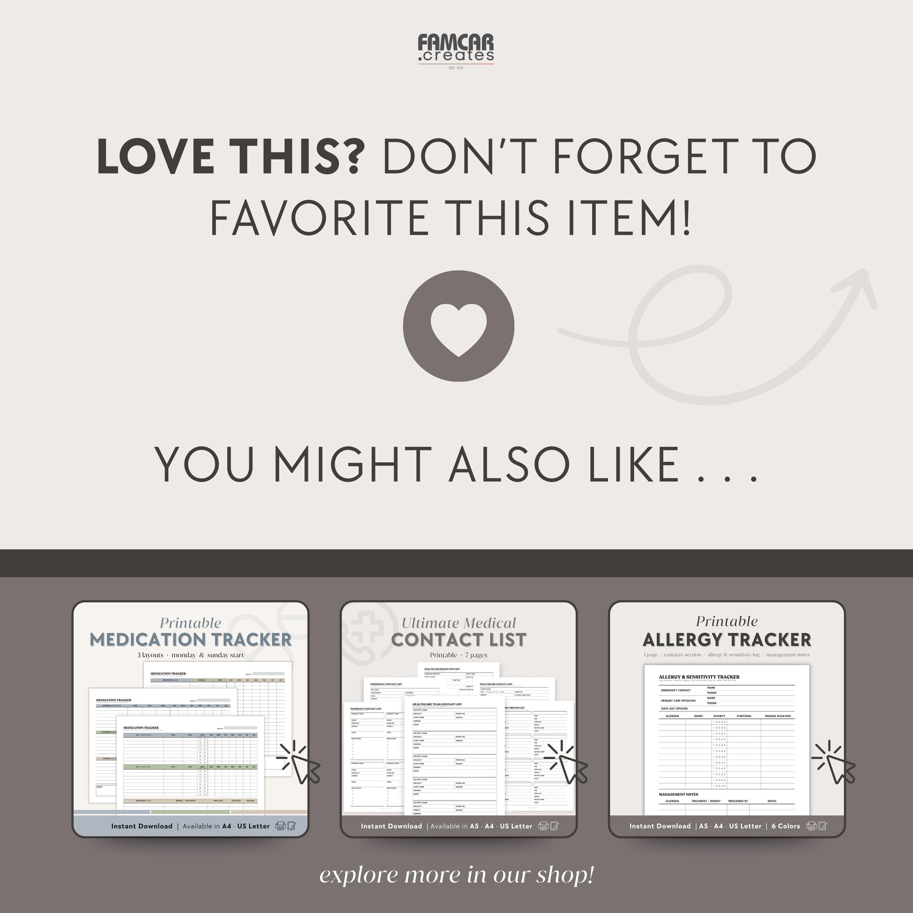 Pre Appointment Questionnaire.pdf Medical Appointment Tracker Printable | Monthly & Yearly Appointment ...